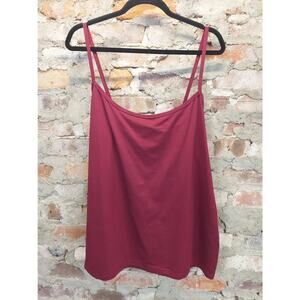 Dressbarn Womens Plus Camisole Tank Top Size 2X Red Adjustable Straps
